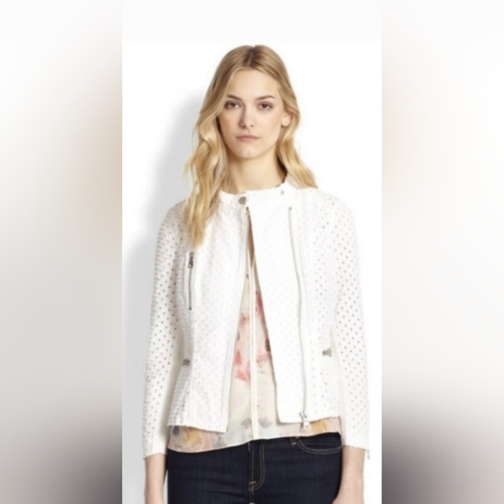 Rebecca Taylor Eyelet Moto Jacket, Sz 8